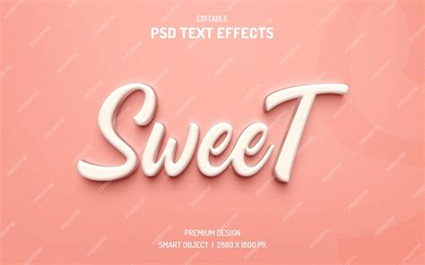 Premium Psd Sweet Editable 3d Text Effect Mockup