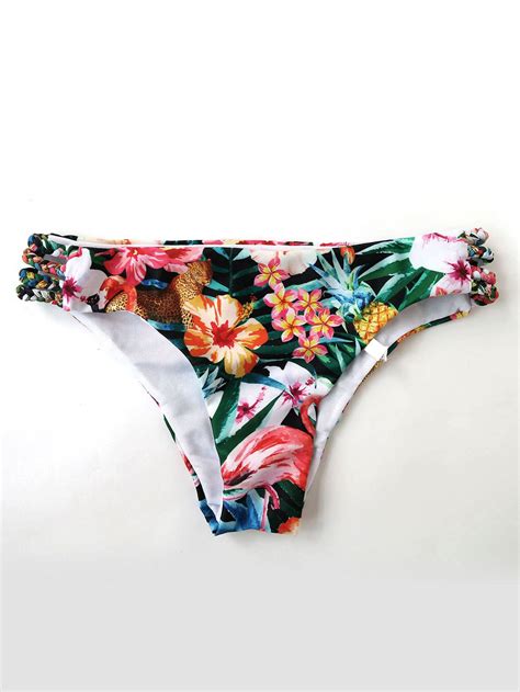 Sets De Bikini Con Estampado Floral Con Tirante Trenzado Espalda