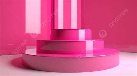 3d Pink Podium In A Rendered Perspective Background 3d Scene Minimal