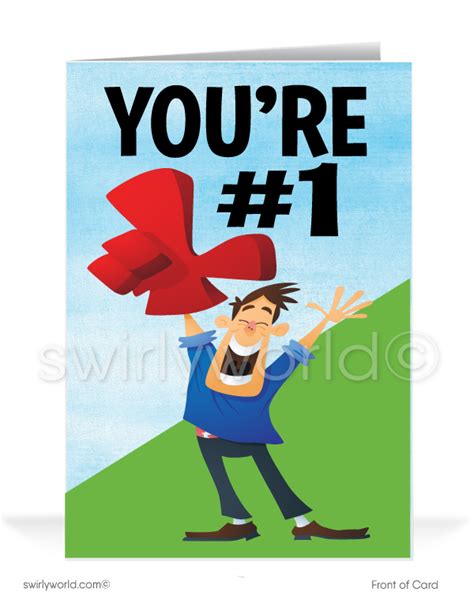 Funny Cartoon Business Thank You Cards For Customers Swirly World Design