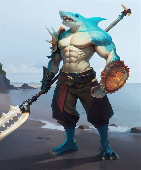 ArtStation - Shark Warrior | Shark man, Character art, Dungeons and ...