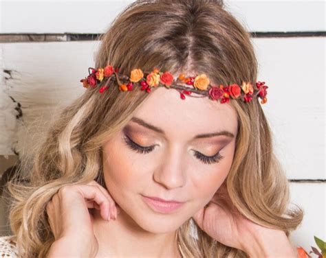 Fall Flower Crown Autumn Floral Crown Autumn Head Wreath Woodland