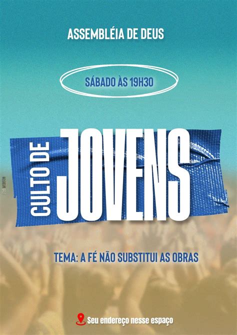 Cartaz Para Culto De Jovens Em 2022 Campanha De Oração Cartazes