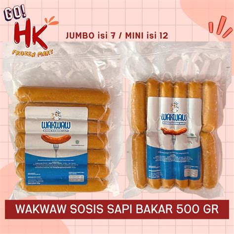 Jual Wakwaw Sosis Sapi Bakar 500gr Mini Isi 12 Jumbo Isi 7 Beef