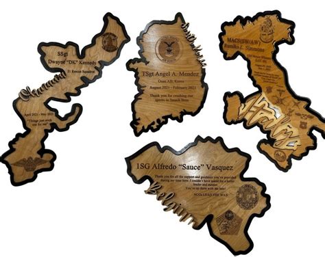 Any COUNTRY Name Map Outline Map Layered Plywood Plaque Military Gift Boss Appreciation Gift ...