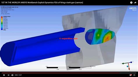 Ansys Wb Explicit Dynamics With Fluids Simulation Of Firing Of A Tank