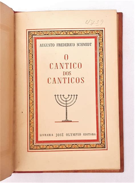 Livro O Cântico dos Cânticos por Augusto Frederico Sch