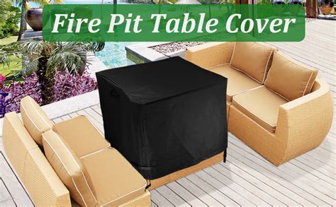 MONLIVVU Fire Pit Table Cover Square 30x30x25 Inch Waterproof 600D