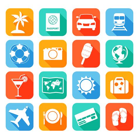 Travel Icons Set 453331 Vector Art at Vecteezy