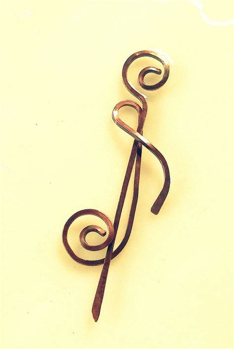 Copper Musical Note Pinbrooch Brooch Etsy Brooch Pin