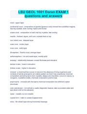 LSU GEOL 1001 Doran EXAM 1 Questions And Answers Pdf LSU GEOL 1001