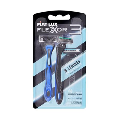 Aparelho De Barbear Flexor 3 Azul Fiat Lux 2 Unidades Submarino