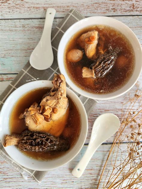 Double Boiled Morel Mushroom Chicken Soup
