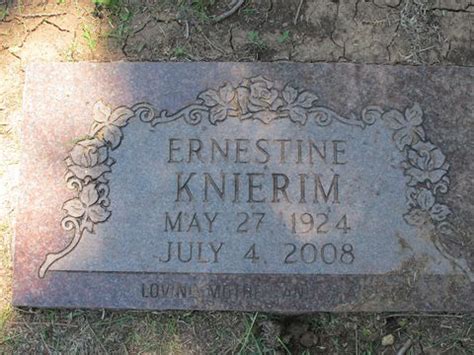 Ernestine Knierim 1924 2008 Mémorial Find a Grave