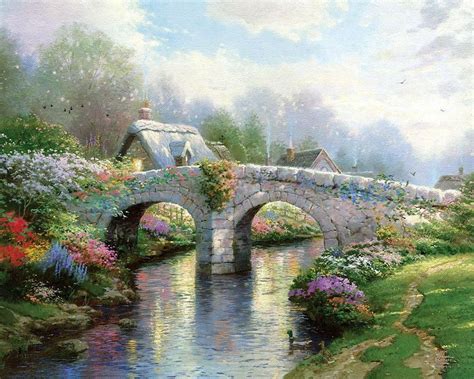 Blossom Bridge Пейзажи Картины