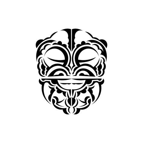 Ornamental faces. Polynesian tribal patterns. Suitable for prints ...