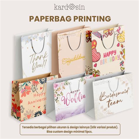 Jual Printing Paper Bag Paperbag Tas Kertas Anniversary Anniv Wedding