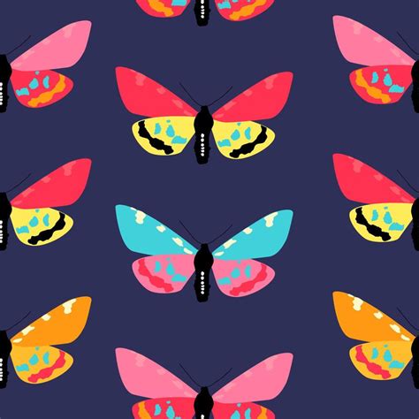 Abstract Hand Drawn Butterfly Seamless Pattern Vector Illustration