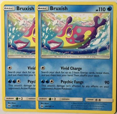 POKEMON 2X BRUXISH 48 149 SUN MOON BASE SET RARE NEAR MINT EBay