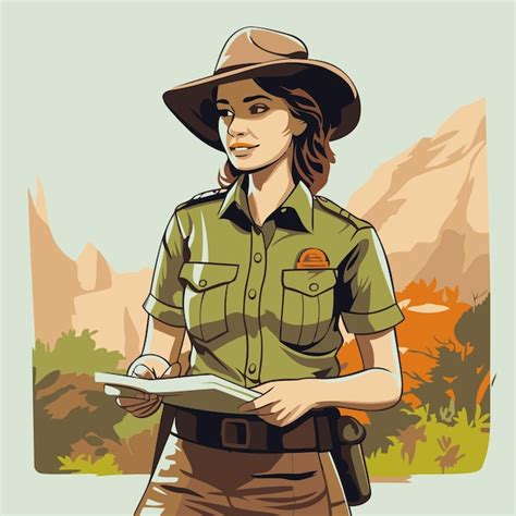 Ilustraci N Vectorial De Un Explorador De Safari Con Un Mapa En La Mano