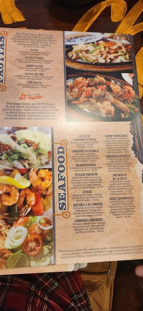 Menu At El Gran Charro Restaurant Stafford Richmond Hwy