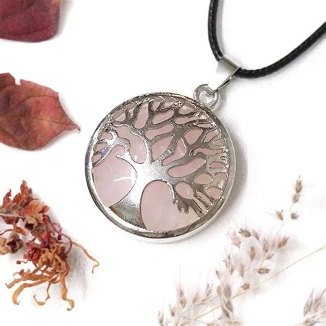 Rose Quartz Tree Of Life Pendant For Sale Afterpay Available