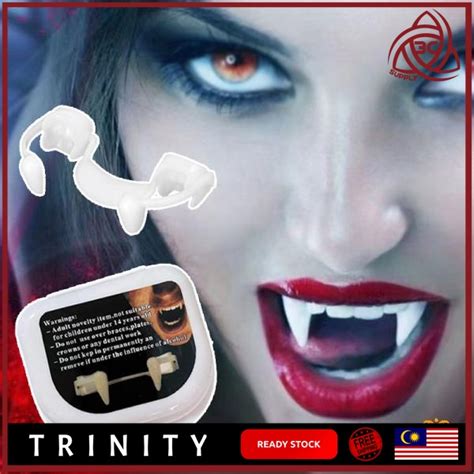 Gigi Palsu Harimau New Halloween Cosplay Retractable Vampire Teeth