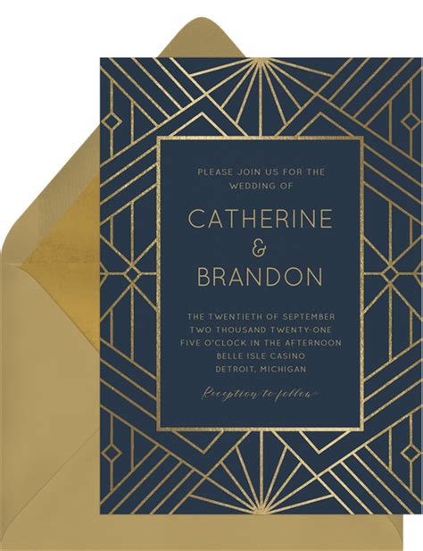 A Complete Guide To Art Deco Wedding Invitation And Design Inspiration