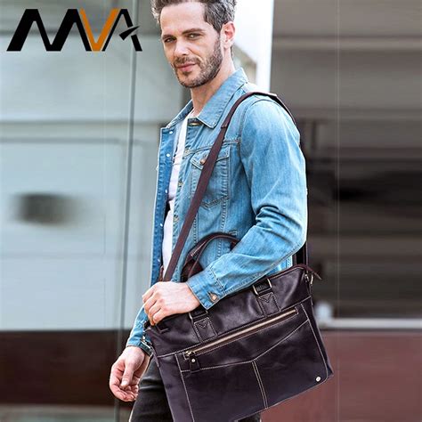 Aliexpress.com : Buy MVA Men Briefcases Genuine Leather Laptop Bags ...