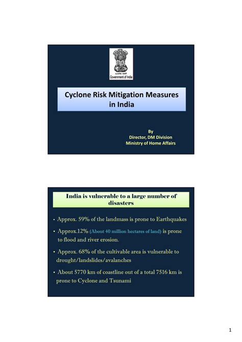 Pdf Cyclone Risk Mitigation Measures In India 1 Cyclone Risk Mitigation Measures In India By