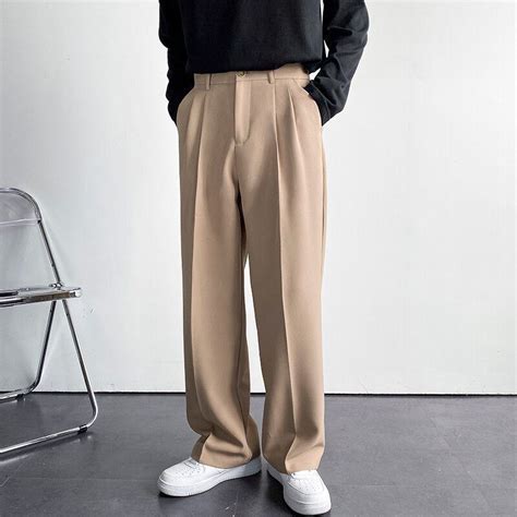 Solid Color Formal Suit Pants Men Korean Fashion Loose Casual Pants Men