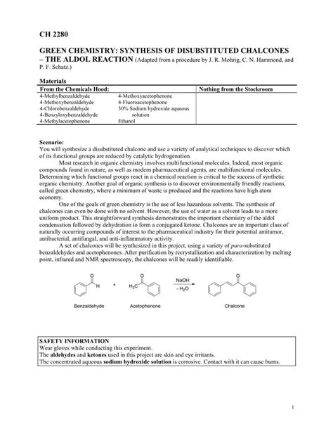 Green Chemistry Synthesis And Hydrogenation Of Disubstituted Chalcones