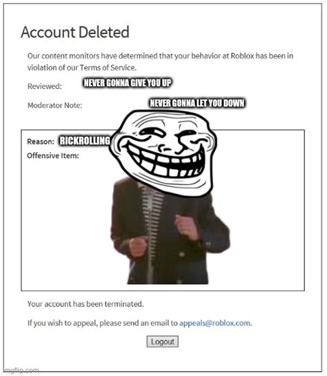 Banned From Roblox Imgflip