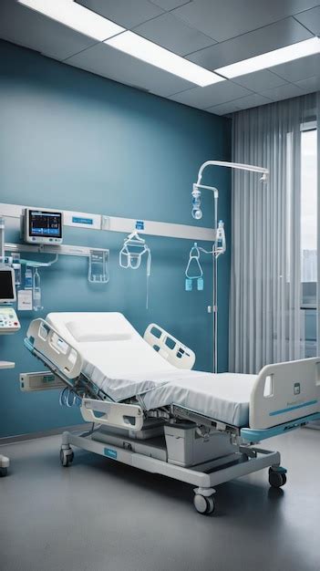 Premium Photo | Hospital Room With Bed and Medical Equipment