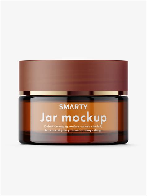 Cosmetic Glass Jar Mockup Amber Smarty Mockups