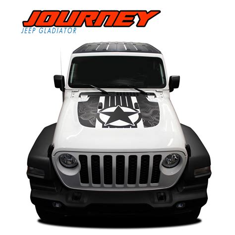 Journey Hood 2020 2024 Jeep Gladiator Hood Star Digital And Decals Vinyl Graphics Stripe Kit