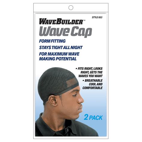 WaveBuilder Wave Cap, Black, 2 Count - Walmart.com