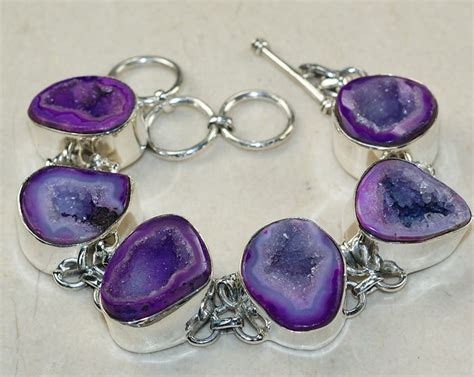 Agate Geode Slice Bracelet Designed And Created By Sizzling Silver Please Visit