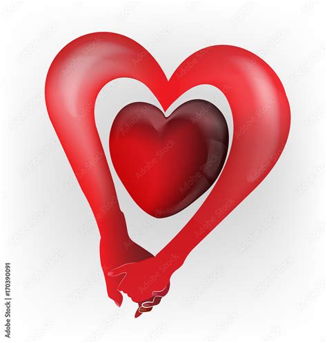 Couple Holding Hands Heart Love Shape Logo Vector Stock Vector Adobe