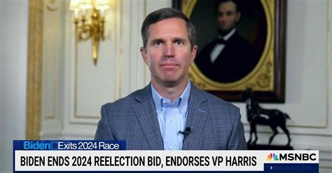 Beshear Endorses Vp Harris Says He Will Listen About Being Her