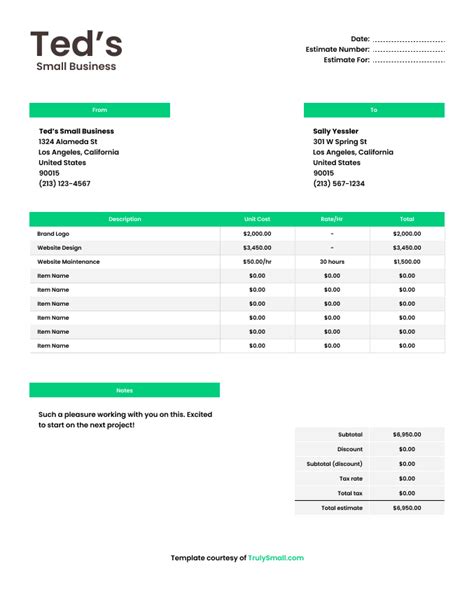 Simple Invoice Template — TrulySmall Templates