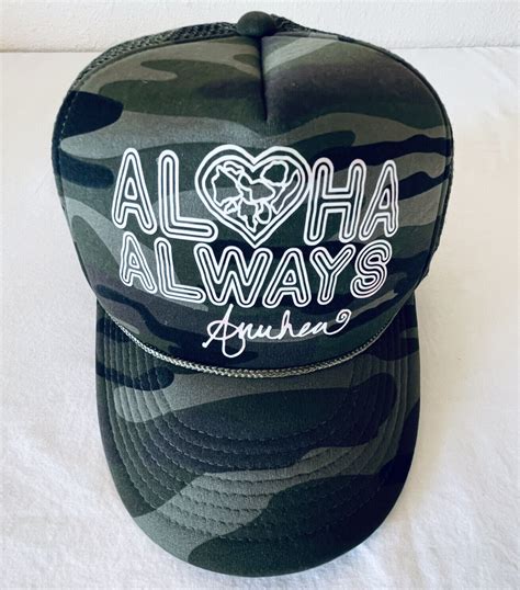 Aloha Hat Cap Womens Anuhea Mesh Camo Trucker Hawaii Gem