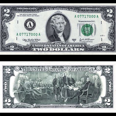 Printable 2 Dollar Bill