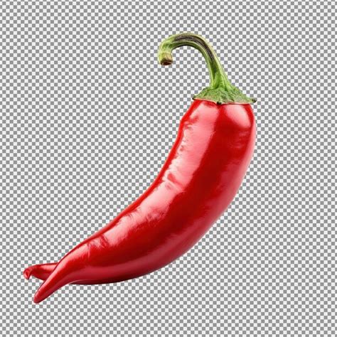 Premium PSD Single Red Chili Pepper Isolated On White Background Chili Hot And Spicy Pepper Whole