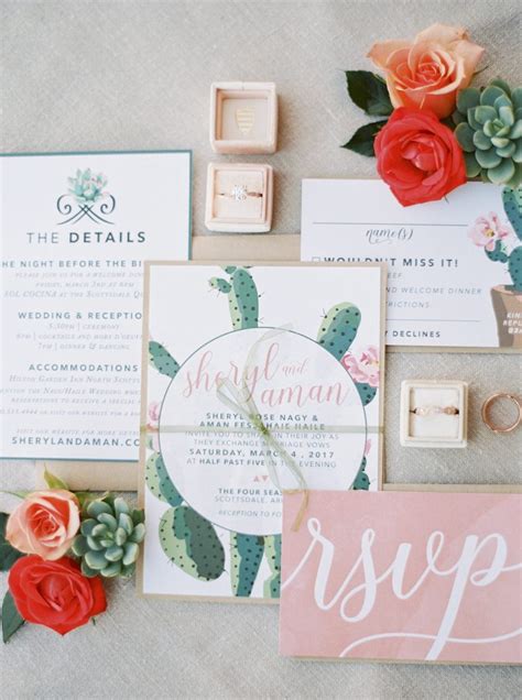 Desert Cactus Wedding Invitation Kailey Marie Designs Stationery Blog