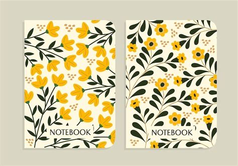 Premium Vector | Abstract floral pattern notebook page cover design ...