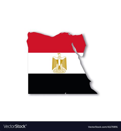 Egypt National Flag In A Shape Of Country Map Vector Image