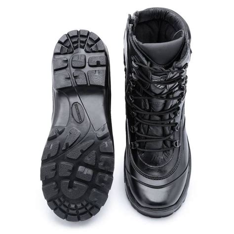 Bota Militar Acero Couro Nobuck Brilhante Tiger Pró Ziper Preto