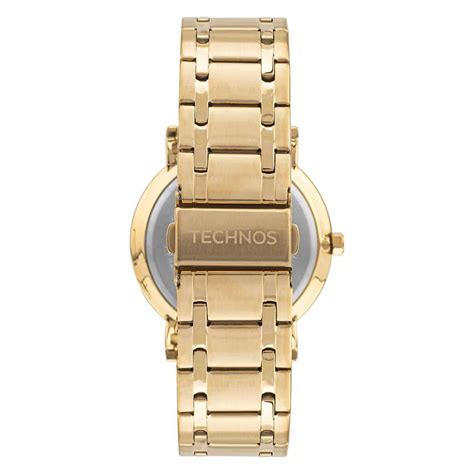 Rel Gio Technos Masculino Slim Dourado P Ap P Relojoaria Safira