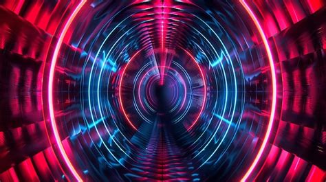 Premium Photo NEON Red Blue Tunnel Abstract Background